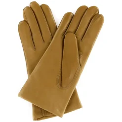 Discount Maison Fabre Gants en Cuir d'Agneau doublure Laine Waves chameau clair