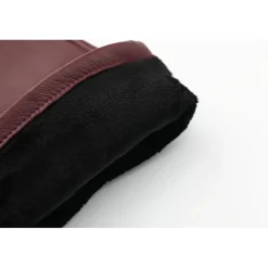 Sale Maison Fabre Gants en Cuir d'Agneau doublés Polaire Valois vin