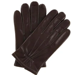 Homme Georges morand Gants en Cuir d'Agneau doublure textile marron/écru