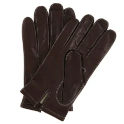Homme Georges morand Gants en Cuir d'Agneau doublure textile marron/écru