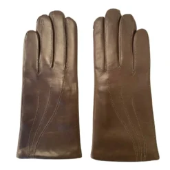 Maison Fabre Gants en Cuir d'Agneau Waves taupe foncé