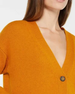 Sale Galeries Lafayette Gilet 100% Cachemire Dira orange