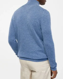 Homme Galeries Lafayette Gilet 100% Cachemire Zip Uni Nachgil bleu chiné