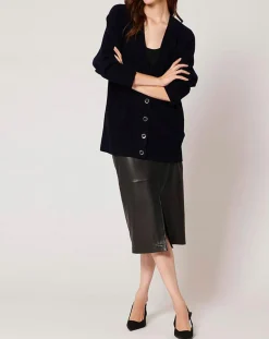 Femme Zapa Gilet 100% Laine Georgie marine