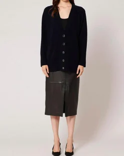 Femme Zapa Gilet 100% Laine Georgie marine