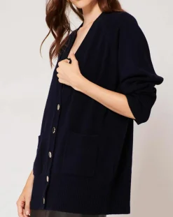 Femme Zapa Gilet 100% Laine Georgie marine