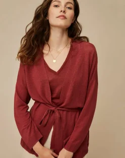 New Harris Wilson Gilet 100% Lin Therence terracotta