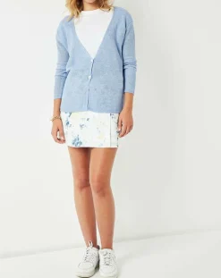 Femme Cuisse de Grenouille Gilet Casta bleu