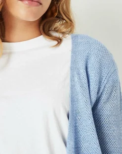 Femme Cuisse de Grenouille Gilet Casta bleu