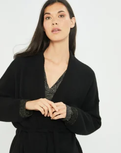 Hot Lauren Vidal Gilet ceinturé Ciara noir