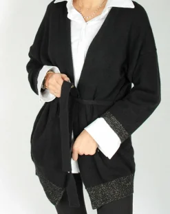 Hot Lauren Vidal Gilet ceinturé Ciara noir