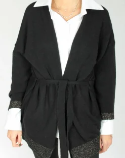 Hot Lauren Vidal Gilet ceinturé Ciara noir