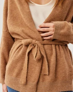 Femme Lauren Vidal Gilet ceinturé Ciara santal