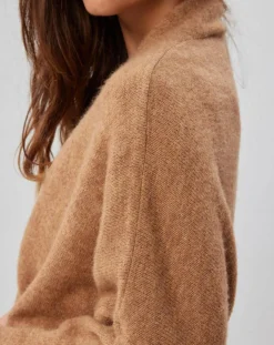 Femme Lauren Vidal Gilet ceinturé Ciara santal