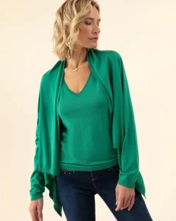 Bleu Blanc Rouge Gilet Charmant vert