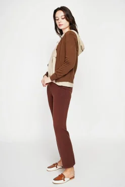 Femme C&Jo Gilet col ras du cou marron