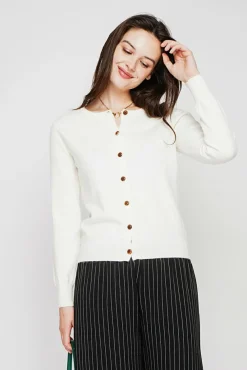 Online C&Jo Gilet col ras du cou naturel