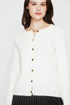 Online C&Jo Gilet col ras du cou naturel