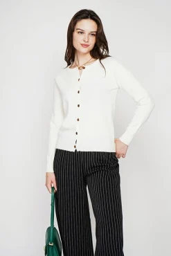 Online C&Jo Gilet col ras du cou naturel