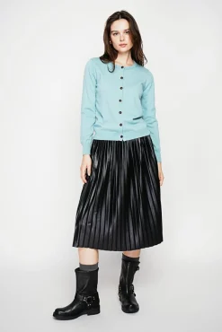 Clearance C&Jo Gilet col ras du cou turquoise