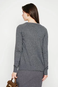 New C&Jo Gilet col v boutonné loup