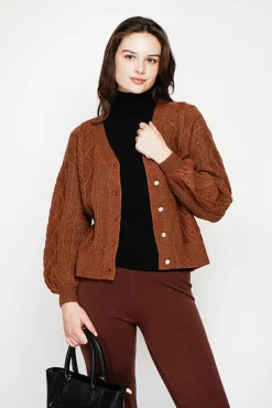 Femme C&Jo Gilet col v marron