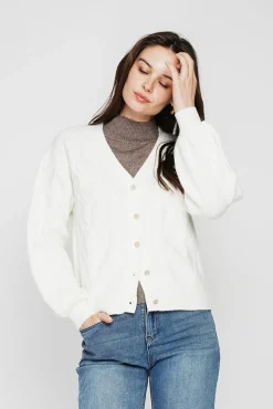 Clearance C&Jo Gilet col v naturel