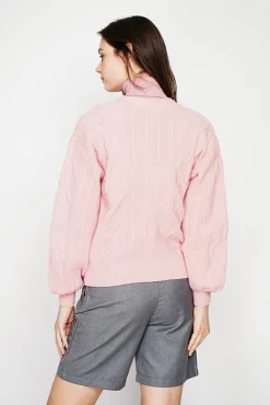 Femme C&Jo Gilet col v rose poudré