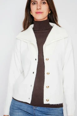 Clearance C&Jo Gilet double col naturel