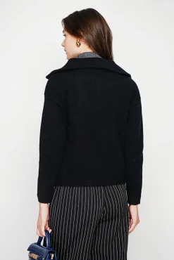 Outlet C&Jo Gilet double col noir