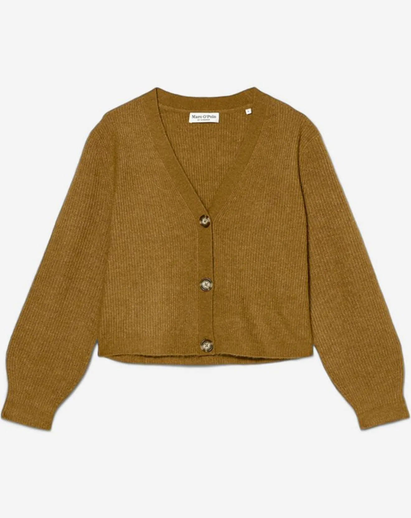 Hot Marc O'Polo Gilet en Alpaga & Laine mélangés 3 Boutons kaki marron