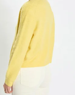 Femme Marc O'Polo Gilet en Alpaga & Laine mélangés 3 Boutons jaune