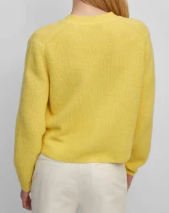 Femme Marc O'Polo Gilet en Alpaga & Laine mélangés 3 Boutons jaune