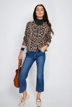 Best Assuili Gilet en Cachemire & Soie mélangés Léopard camel/marron