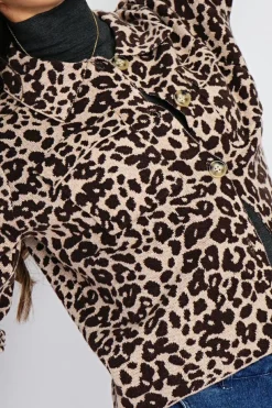 Best Assuili Gilet en Cachemire & Soie mélangés Léopard camel/marron