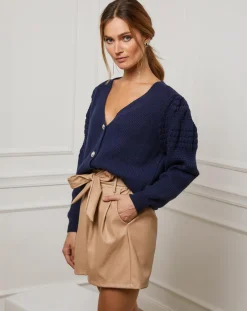 Clearance Fleur de cachemire Gilet en Cachemire mélangé Liv marine