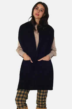 Sale Assuili Gilet en Cachemire mélangé grand col noir