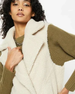 Discount Lou Andrea Gilet en Fausse Fourrure W1622L Mont riso late