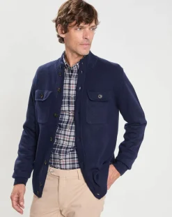 Hot Hackett London Gilet en Laine & Cachemire bleu marine