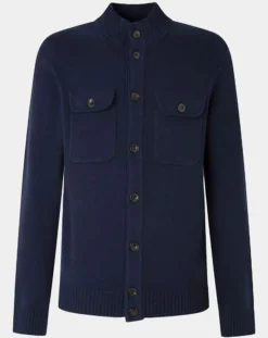 Hot Hackett London Gilet en Laine & Cachemire bleu marine