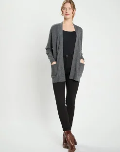 Femme Galeries Lafayette Gilet en Laine & Cachemire Susan gris foncé