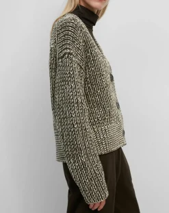 Discount Marc O'Polo Gilet en Laine mélangée grosse maille marron/écru