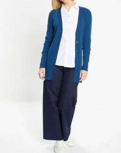 Femme Galeries Lafayette Gilet en Maille côtelée stretch Fernand bleu foncé