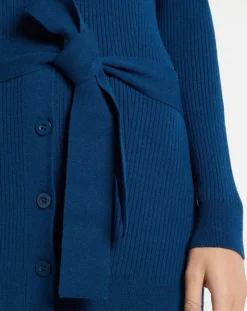 Femme Galeries Lafayette Gilet en Maille côtelée stretch Fernand bleu foncé