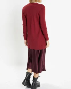 Online Galeries Lafayette Gilet en Maille côtelée stretch Fernand bordeaux