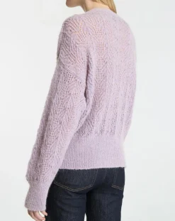 Sale Galeries Lafayette Gilet en Maille pointelle mousseuse Rina violet clair