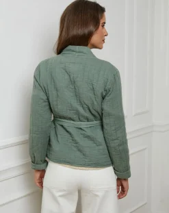 Discount L'Armoire de Suzette Gilet Flore kaki