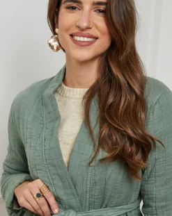 Discount L'Armoire de Suzette Gilet Flore kaki