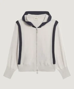 Femme Rodier Gilet Ghislaine en Laine Bi-Couleur blanc