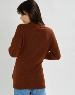 Online Stella Forest Gilet Hannae en Maille mélangée brique